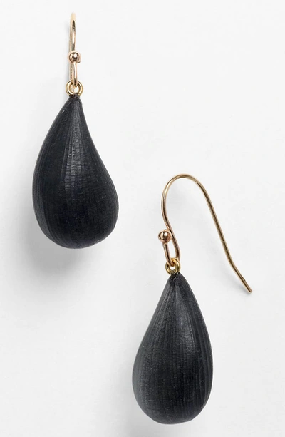 Alexis Bittar Lucite-detail Dewdrop Drop Earrings In Black