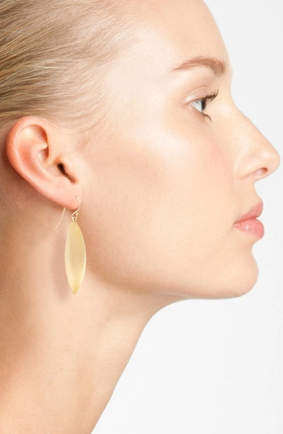 Alexis Bittar Textured Lucite Sliver Drop Earrings In Gold