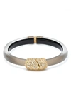 Alexis Bittar Pave Crystal-encrusted Station Hinge Bracelet In Warm Grey