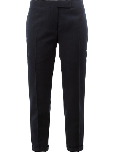 Thom Browne Lowrise Skinny Trousers In Navy 2-ply Wool Fresco