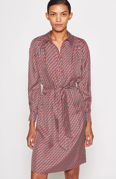 Joie Razi Geo Print Long Sleeve Silk Shirtdress In Big Apple