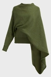 Rejina Pyo Colette Mohair-blend Draped Jumper In Green
