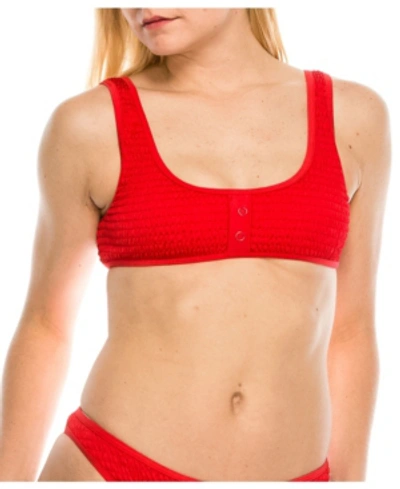 Kendall + Kylie Henley Bikini Top Women's Swimsuit In Red