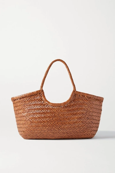 Dragon Diffusion Nantucket Large Woven Leather Tote In Tan