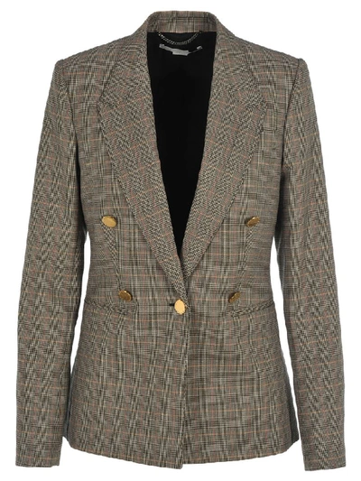 Stella Mccartney Double Breasted Check Blazer In Black Check