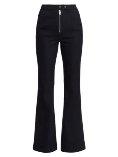 A.l.c Ray Front-zip Flare Pants In Midnight