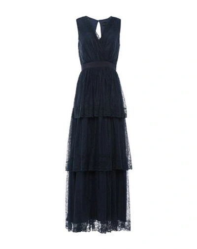 Atos Lombardini Long Dresses In Dark Blue