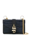 Chloé Aby Chain Croc-effect Leather Shoulder Bag In Blue