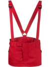 Dsquared2 Mini Skirt With Suspenders In Red