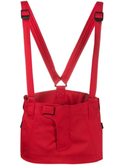 Dsquared2 Mini Skirt With Suspenders In Red