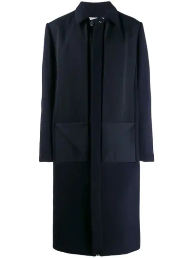 Chalayan Classic Collar Coat In Blue