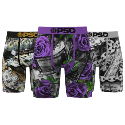 Psd Mens  Graphic Briefs 3 Pack In Multi/black