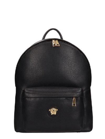 Versace Black Leather Backpack