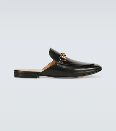 Gucci Princetown Backless Leather Loafers In Black