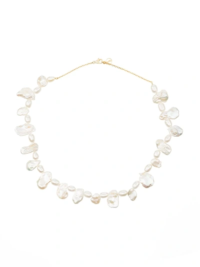 Anissa Kermiche White Shelley Baroque Pearl Necklace