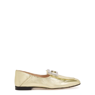 Gucci Madelyn 10 Gold Leather Loafers