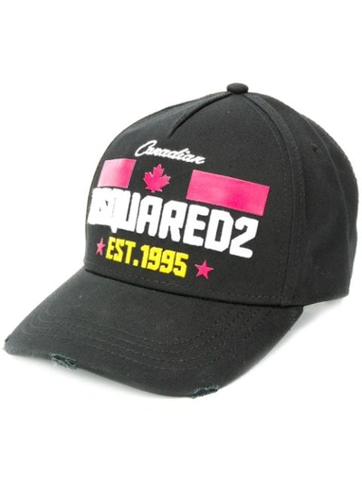 Dsquared2 Logo-embroidered Cap In Black