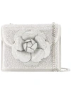 Oscar De La Renta Tro Crystal-embellished Leather Shoulder Bag In Silver