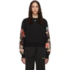 Off-white Floral Print Cotton Sweatshirt In Black