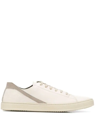 Rick Owens Geotrasher Suede-trimmed Leather Sneakers In Neutrals