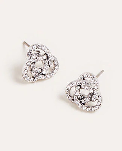Ann Taylor Knotted Metal Stud Earrings In Silver