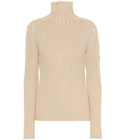 Chloé Wool-blend Turtleneck Sweater In Beige