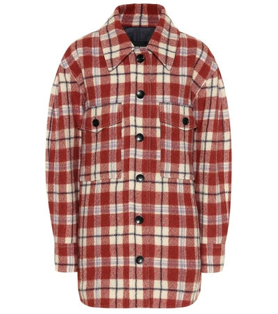 Isabel Marant Harvey Checked Virgin Wool Jacket In Red