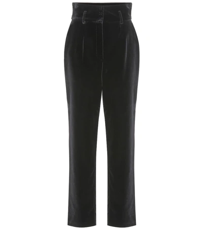 Dolce & Gabbana High-rise Velvet Pants In Black