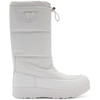 Prada Logo-appliquéd Quilted Leather Snow Boots In White