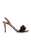 Tabitha Simmons Johanna Ortiz Follie Embellished Leopard-print Twill Slingback Sandals In Leopard Print