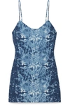 Reformation Seville Tie-dyed Georgette Mini Dress In Blue