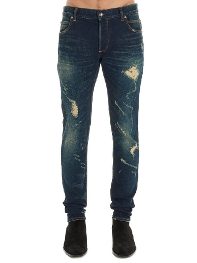 Balmain Distressed Straight In Blue