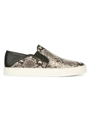 snake print slip ons