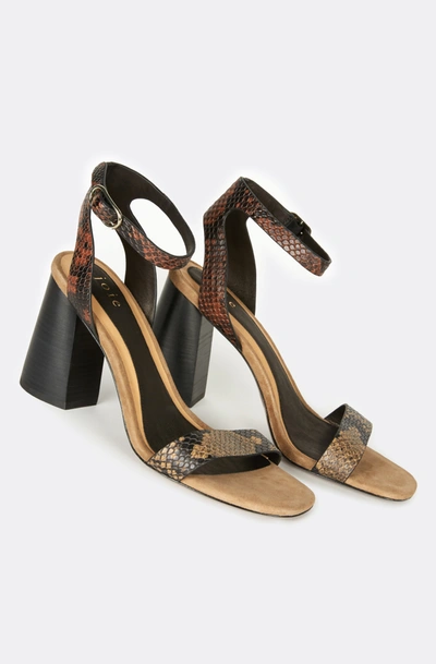 Joie Odeum Snakeskin-embossed Leather Sandals In Camel