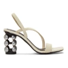 Alexander Wang Deedee Cage-heel Patent Leather Slingback Sandals In Oyster