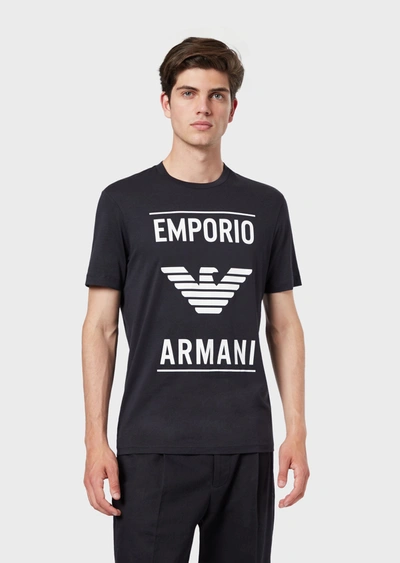 Emporio Armani T-shirts - Item 12360382 In Navy Blue