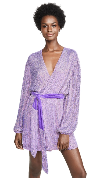 Retroféte Gabrielle Sequin Mini Dress In Metallic Lavender