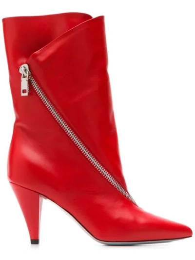 Givenchy Police 80 Red Leather Boots