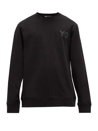 Y-3 Black Printed-logo Cotton Sweatshirt