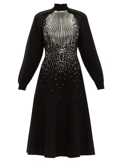 Givenchy Sequin-embellished Wool-blend Midi Dress In Black
