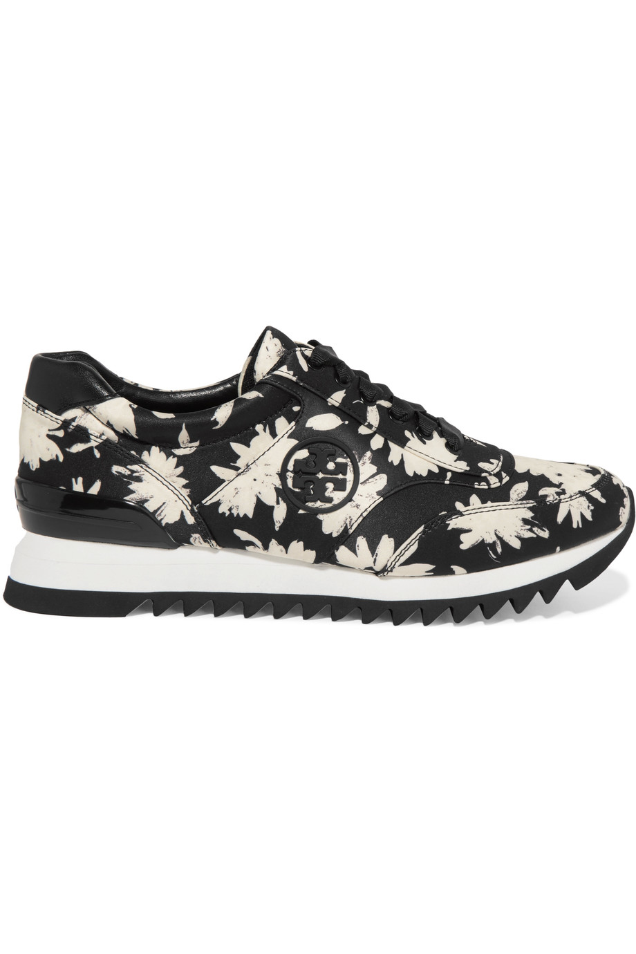Tory Burch Leather-trimmed Printed Cotton-canvas Sneakers | ModeSens