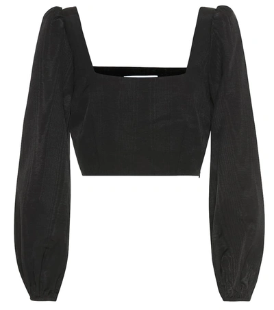 Racil Cropped Cotton-blend Faille Top In Black