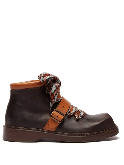 Preen By Thornton Bregazzi Zen Square-toe Leather Boots In Brown