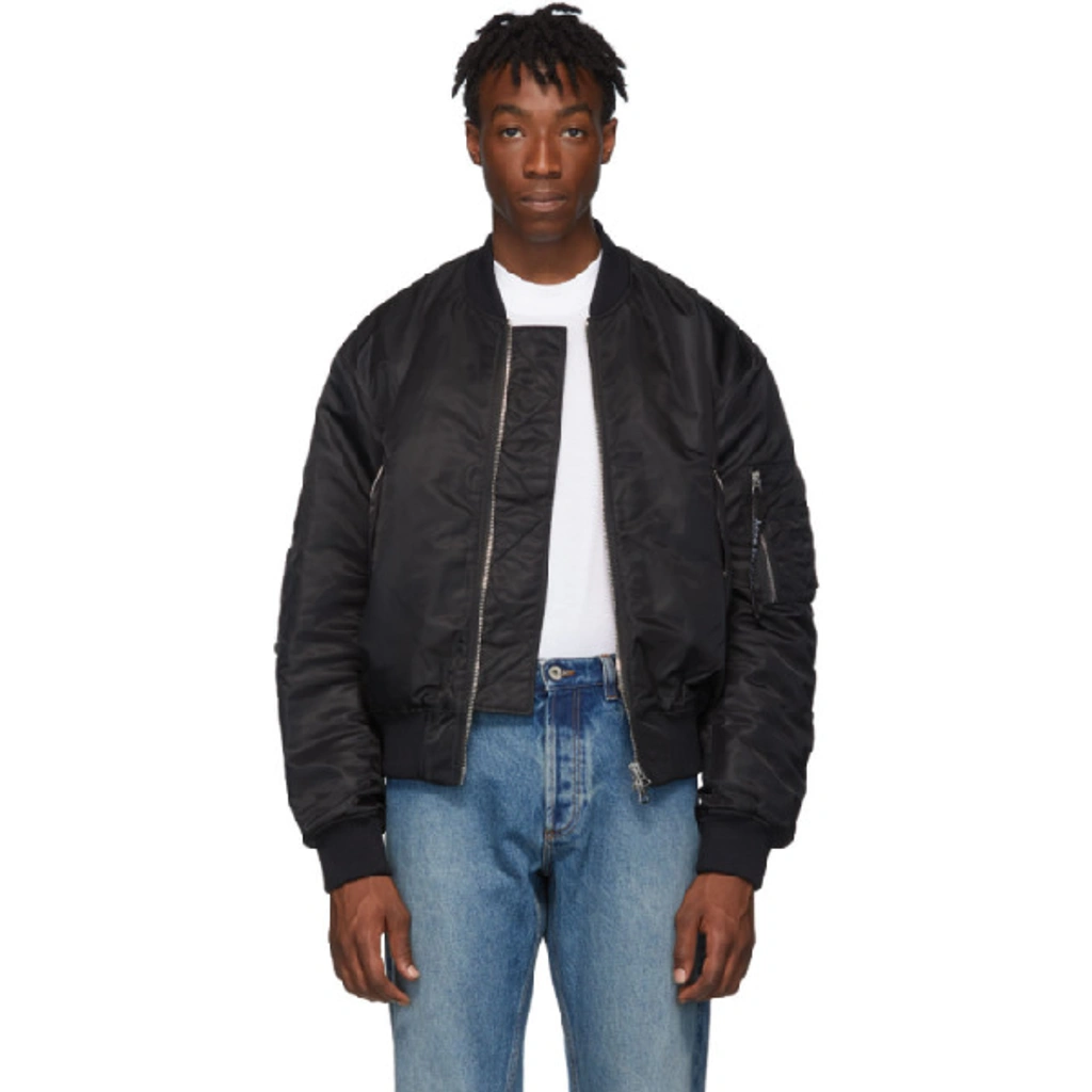 Acne Studios Makio Zip-through Quilted Bomber Jacket In Black