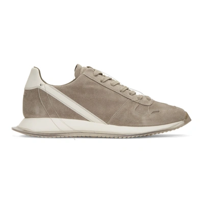 Rick Owens New Vintage Runner Leather-trimmed Suede Sneakers In Gray