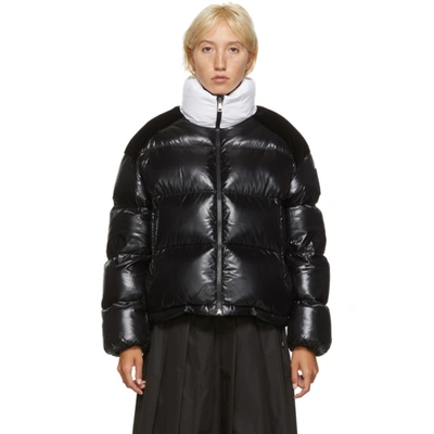 Moncler Chouelle Logo Print Water Resistant Down Puffer Jacket In 999 Black  | ModeSens