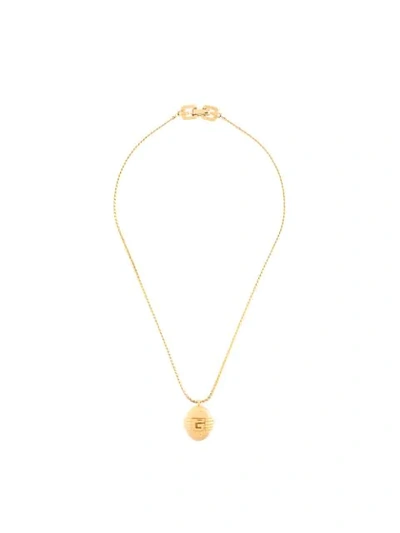 Givenchy Oval Logo Pendant Necklace In Gold