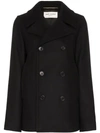 Saint Laurent Chaquetón Military Peacoat In Black