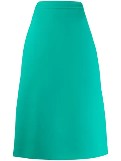 Prada A-line High Waist Skirt In F077usmeraldo
