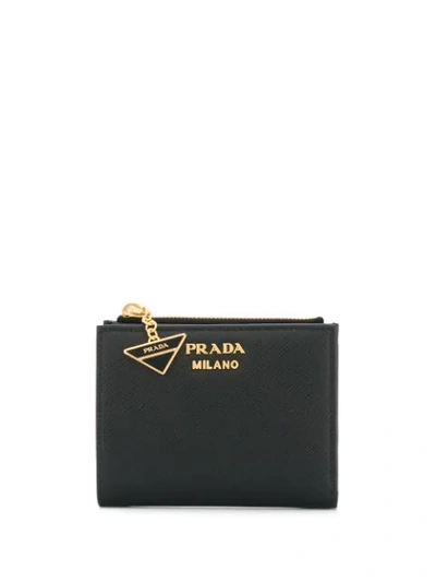 Prada Saffiano Leather Cardholder Wallet In Black